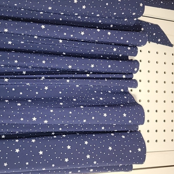 Lauren Ralph Lauren Size 10 Midi Swing Dress Navy Blue Stars Pattern Sleeveless - Picture 4 of 8